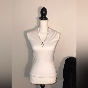 SHEIN White Zip-Up Tank Top